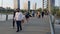 People walks on Humber Bay Arch Bridge