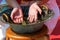 People wash their hands in the bronze basin at the ceremony to worship Confucius