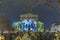 people watch the open air light spectacle Luminale in Frankfurt