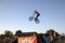 People watch splendid BMX bicycle competition