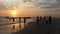 People watch Sunrise at huahin beach Thailand