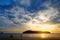 People watch sunset at beach, Langkawi, Malaysia