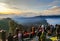 People watching sunrise from view point at Penanjakan hill, Bromo Tengger Semeru National Park, East Java, Indonesia.