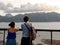 People watching the sunset in the mountain Tapyas at Coron , Palawan