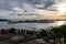 People watching the sunset in the mountain Tapyas at Coron , Palawan