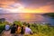 People is watching the sunset  Phromthep cape viewpoint.