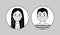 People Wearing Face Mask, Asian Man And Woman. Black And White Vector Pictogram, Simple Flat Icon. Medical Respirators