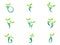 People wellness logo health care fitness eco friendly green couple agriculture success vector symbol icon design.