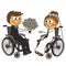 People in wheelchairs get married