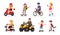 People and wheeled: vehicles, scooter, skateboard, bicycle, roll