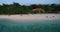 People and White Beach and Seashore in Moalboal, Cebu, Philippines. Beautiful Landscape with Seashore in Background VI