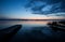 People on wooden dock at german lake