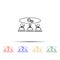 People work group multi color style icon. Simple thin line, outline vector of team work icons for ui and ux, website or mobile