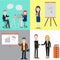 People working in the co-working space infographics elements.illustrator EPS10.