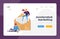 People Writing and E-mail Letter Landing Page Template. Tiny Characters with Laptop and Loudspeaker