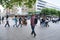 people, youth walking in daytime summer Frankfurt, Zeil street, European population, international seasonal tourism, city