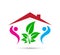 Peoples family together green leaf Eco Tree And Home Shape care Logo Design. Business, health.