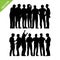 Peoples group silhouettes vector