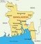 Peoples Republic of Bangladesh - vector map