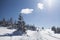 Peoples walking in magic winter landscape