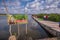 Peoples walking towards Canal boating starting point in Munroe Island