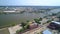 Peoria, Illinois, Downtown, Aerial Flying, Illinois River