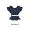peplum top icon on white background. Simple element illustration from clothes concept