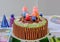 Peppa Pig family chocolate birthday cake.