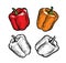 Pepper. Culinary seasoning, vegetables, food vector