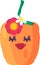 Pepper girl vegetable emoji happy emotion vector