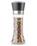 Pepper grinder or mill. Glass and stainless steel mill with premium grade whole rainbow multi colored pepper corn or peppercorns