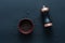 Pepper mill with copper inserts.