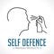 Pepper spray - self defence concept logo