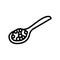 pepper wooden spoon line icon vector illustration