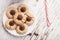 Peppermint candy cane and chocolate peanut blossom cookies