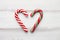 Peppermint candy canes heart