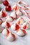 Peppermint meringue kisses