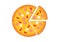 Pepperoni Cheese Pizza Vector Flat Design