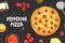 Pepperoni Pizza Banner Template, Italian Traditional Food Vector Illustration