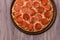 Pepperoni Pizza close up for backgrounds