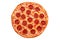 Pepperoni pizza. Italian pizza on white background.