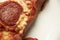 Pepperoni Pizza Slice Close Up Isolated Detail