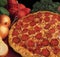 Pepperoni Pizza with Tomatoes and Onions Background