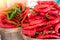 Peppers and healthy vegetables at local market