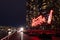 Pepsi-Cola Sign at Night at Gantry Plaza State Park in Long Island City Queens New York