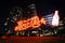 The Pepsi-Cola sign at night, in Long Island City, Queens, New Y