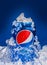 Pepsi embedded in ice