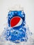 Pepsi embedded in ice