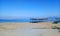 Peraia suburb, Thessaloniki, Greece. View of the beach and blue sea.