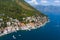 Perast. Drone. Aerial view